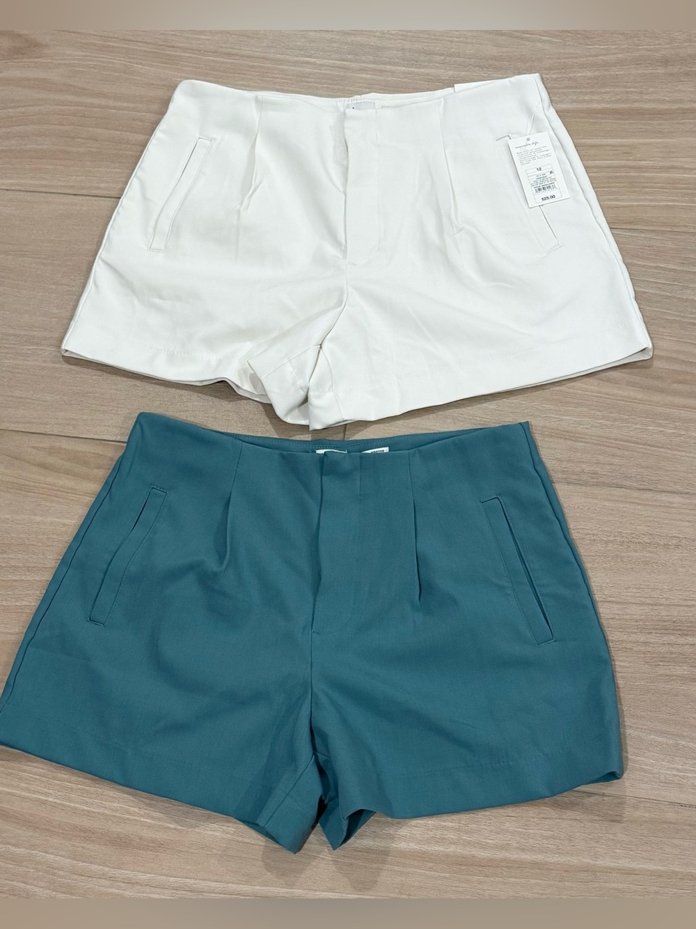 A New Day MIDI Shorts - size 12 Cream and Green